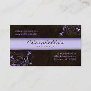 Spa - Salon Flower Elegant Purple Business Card