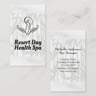 Spa Salon Logo   Bamboo Background Business Card