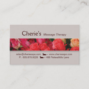 Spa - Salon Massage Therapy Roses Business Card