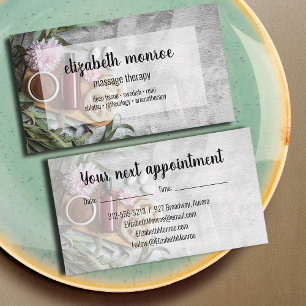 Spa Salon Massage Therapy Script Business Card
