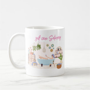Spa Self Care Saturday Personalized Name Coffee Mug
