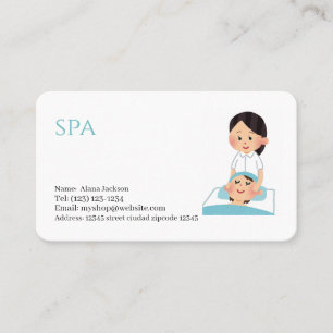 spa services editable business card