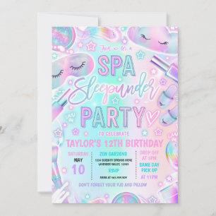 Spa Sleep-under Pastel Spa And Sleep-under Party Invitation