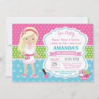 Spa Sleepover Birthday Party Invitation