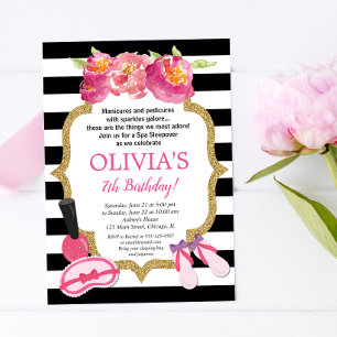 Spa Sleepover Birthday party Invitation