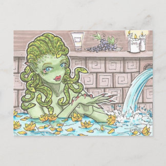 Spa Snakes Hot Tub Medusa Fantasy Art Postcard