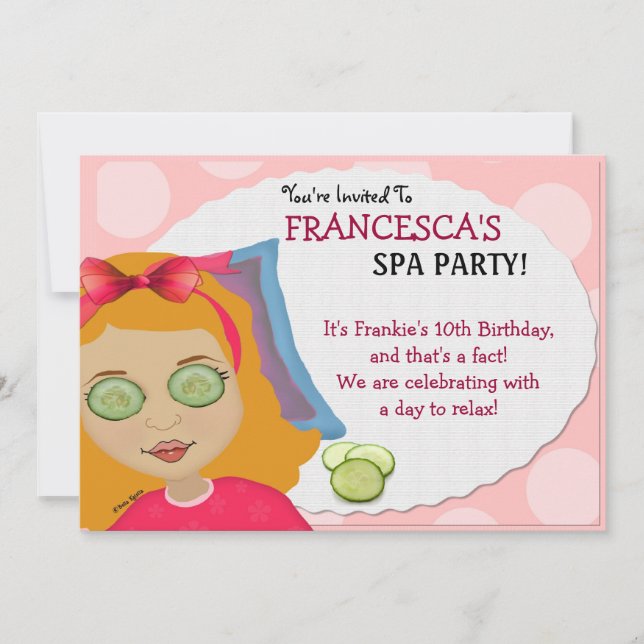 Spa-tacular Party  Kids Invitation (Front)