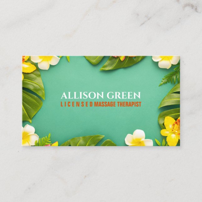 SPA Tanning Salon Aromatherapy Massage Therapy Business Card (Front)