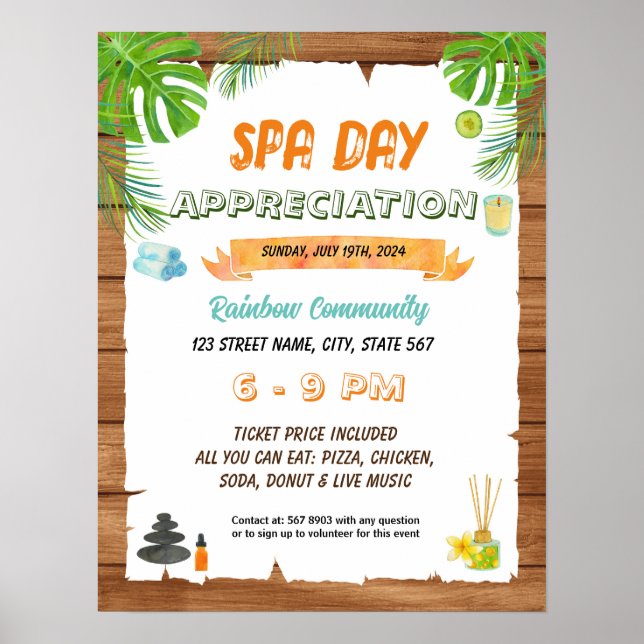 Spa teacher staff appreciation flyer poster (Front)