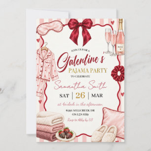 Spa Theme Galentine's Pajama Party Invitation
