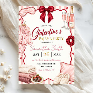 Spa Theme Galentine's Pajama Party Invitation