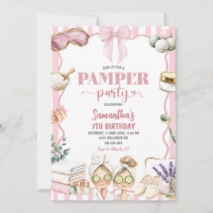 Spa Theme Pamper Party Birthday Invitation