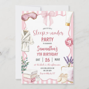 Spa Theme Sleep Under Birthday Party Invitation