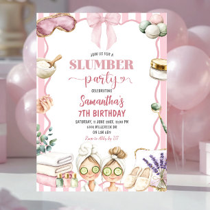 Spa Theme Slumber Party Birthday Invitation