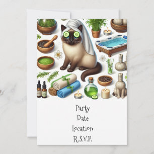 Spa themed for Siamese Cat Lovers Invitation
