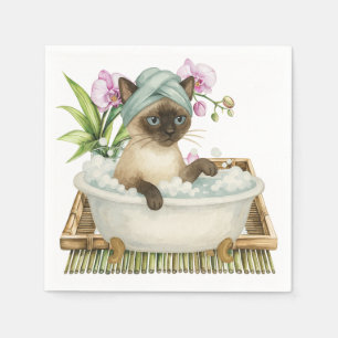 Spa themed for Siamese Cat Lovers Napkin