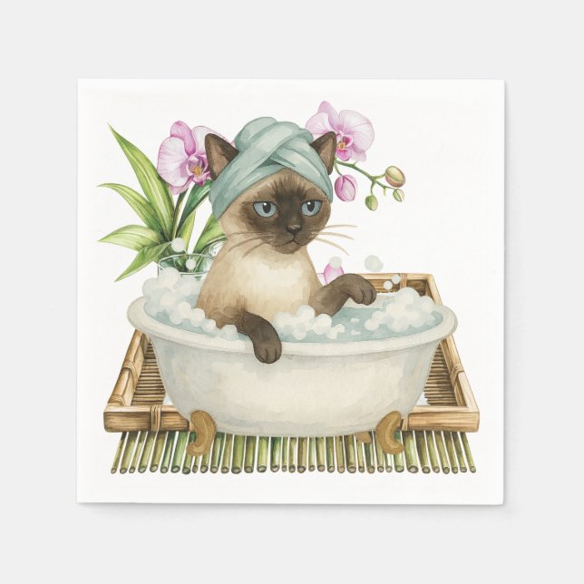 Spa themed for Siamese Cat Lovers Napkin (Front)