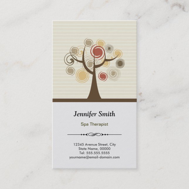 Spa Therapist Appointment - Elegant Natural Card (Front)