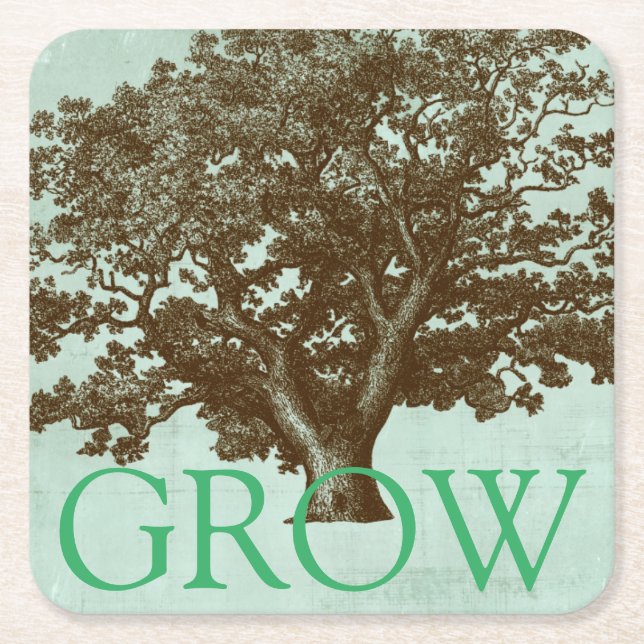 Spa Tree IV Square Paper Coaster (Front)