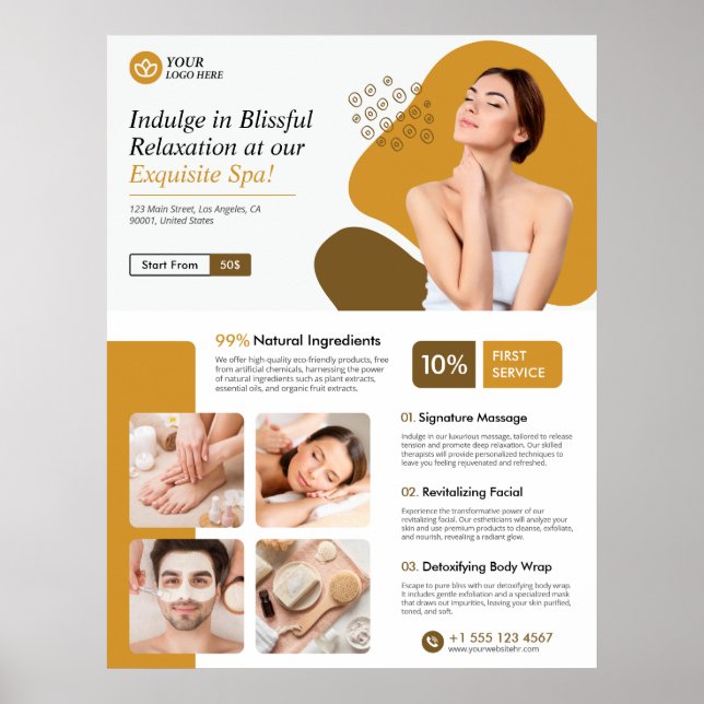 Spa, Wellness centre, Beauty Care Poster (Front)