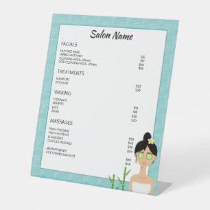 Spa Woman Illustration - Custom Spa Business Menu Pedestal Sign
