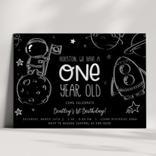 Space 1st Birthday - Houston Invitation