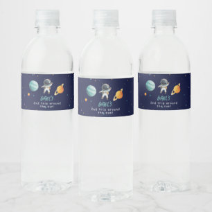 Space 2ND Trip Around The Sun Astronaut Water Bottle Label