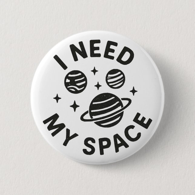 Space 6 Cm Round Badge (Front)