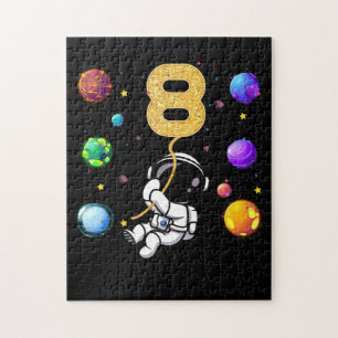 Space 8 Years Old 8th Birthday Planets Astronaut Jigsaw Puzzle