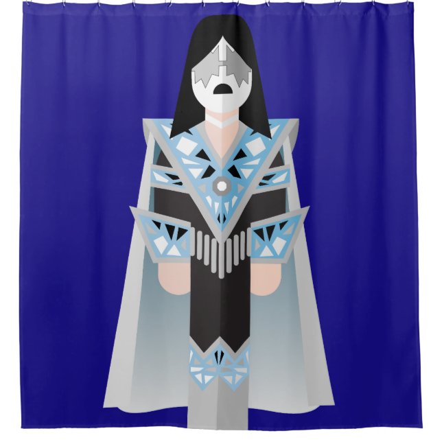 Space Ace – Cosmic Rock Shower Curtain (Front)