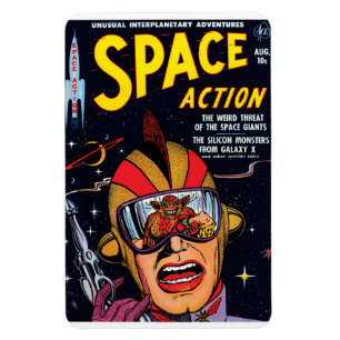 Space Action #2 Vintage Sci Fi Comic Book Cover Magnet