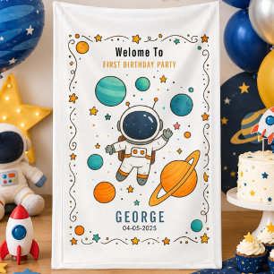 Space Adventure 1st Birthday Outer Space Banner