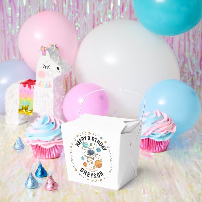 Space Adventure 1st Birthday | Outer Space Party Favour Box (Party)