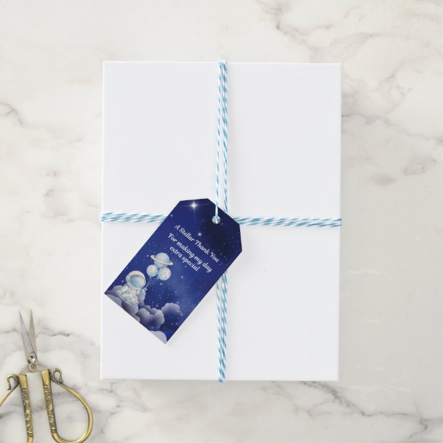 Space Adventure Birthday Gift Tag (With Twine)