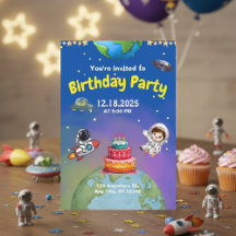 Space Adventure Birthday Invite