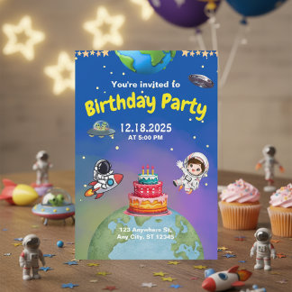 Space Adventure Birthday Invite