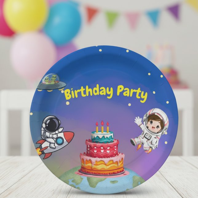 Space Adventure Birthday  Paper Plate (Creator Uploaded)
