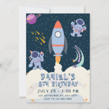 Space Adventure Birthday with Rocket and Astronaut