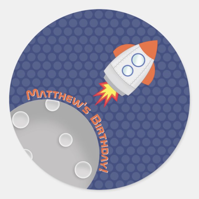Space Adventure Classic Round Sticker (Front)