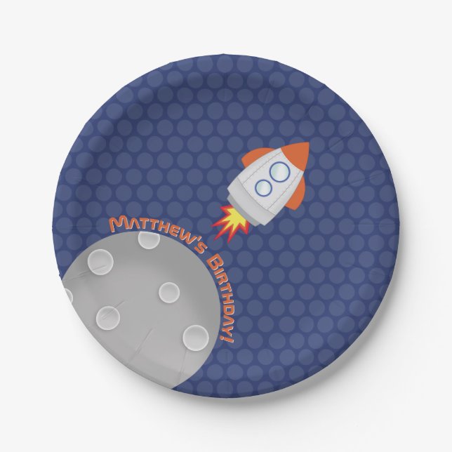 Space Adventure Paper Plate (Front)