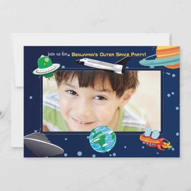 Space Adventure Photo Invitation (Front)