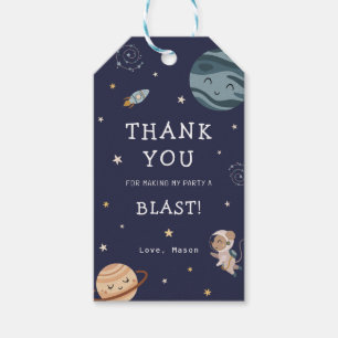Space Adventure Playful Kids Birthday Party Gift Tags