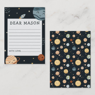 Space Adventure Playful Kids Birthday Time Capsule Enclosure Card