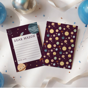 Space Adventure Playful Kids Birthday Time Capsule Enclosure Card