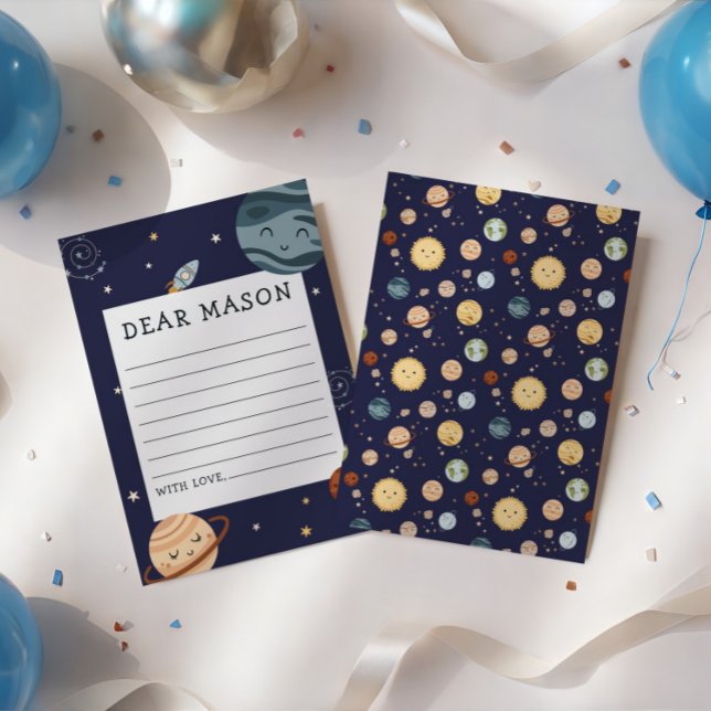 Space Adventure Playful Kids Birthday Time Capsule Enclosure Card (Creator Uploaded)