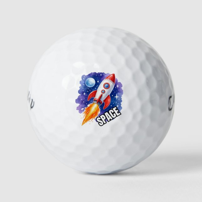 Space Adventure Poster | Adventure Awaits  Golf Balls (Front)