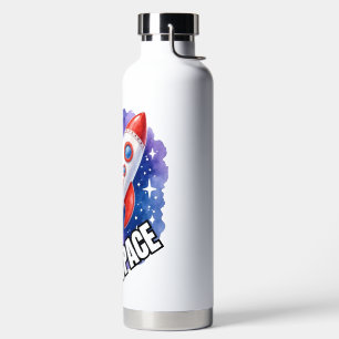 Space Adventure Poster   Adventure Awaits  Water Bottle