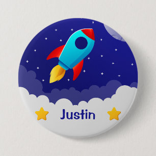 Space Adventure Rocket Design 7.5 Cm Round Badge