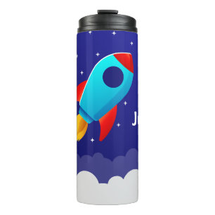 Space Adventure Rocket Design Thermal Tumbler