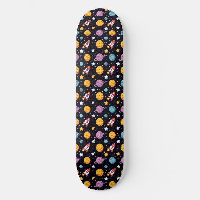 Space Adventure Skateboard Deck Colourful Galaxy (Front)